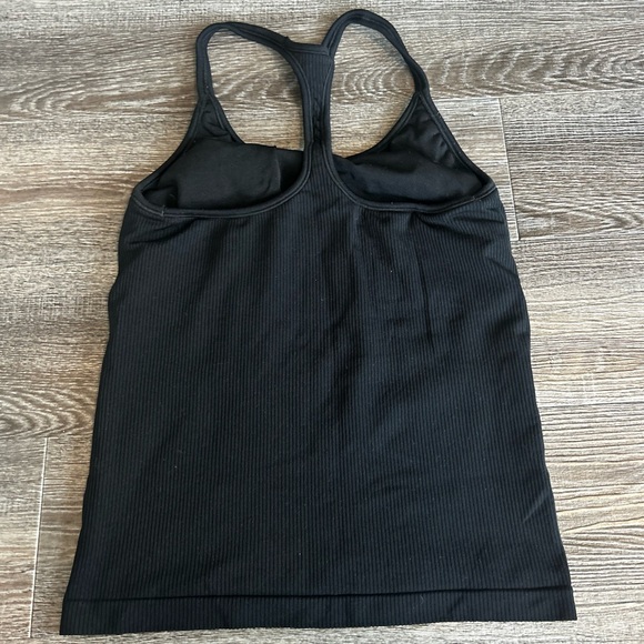 Athleta Black Ribbed Racerback Tank Top - Picture 2 of 3